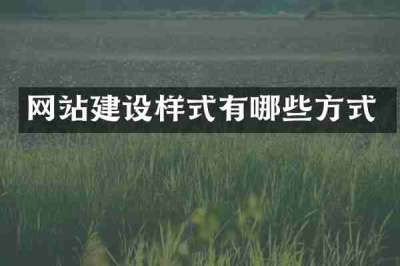 网站建设样式有哪些方式
