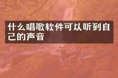 什么唱歌软件可以听到自己的声音
