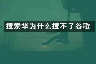 搜索华为什么搜不了谷歌