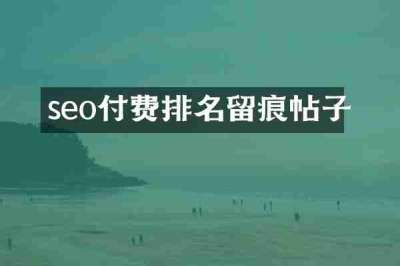 seo付费排名留痕帖子