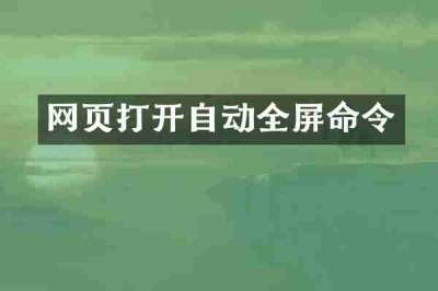 网页打开自动全屏命令