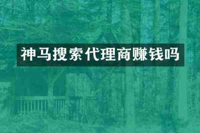神马搜索代理商赚钱吗