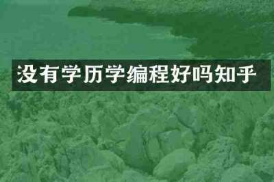 没有学历学编程好吗知乎