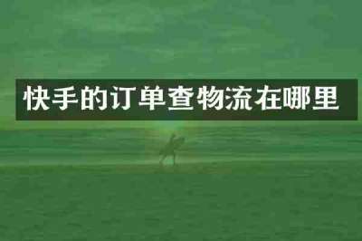 快手的订单查物流在哪里