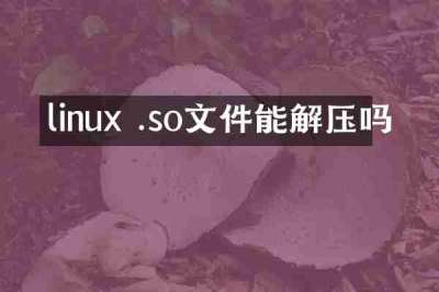 linux .so文件能解压吗