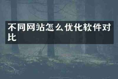 不同网站怎么优化软件对比