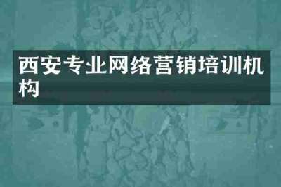 西安专业网络营销培训机构