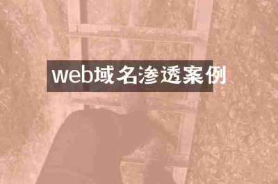 web域名渗透案例