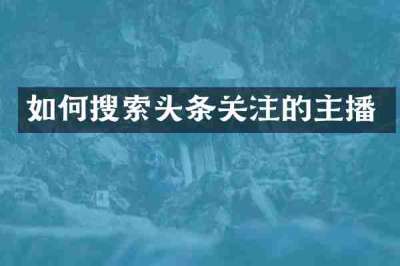 如何搜索头条关注的主播