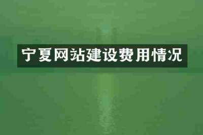 宁夏网站建设费用情况