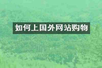 如何上国外网站购物