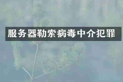 服务器勒索病毒中介犯罪