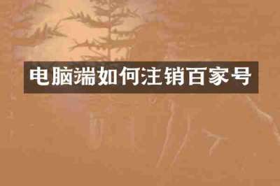 电脑端如何注销百家号