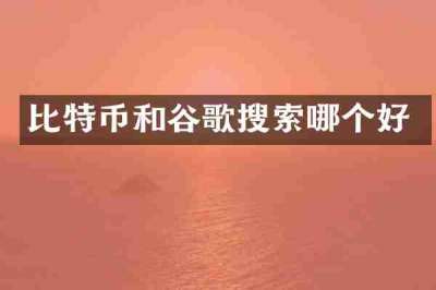 比特币和谷歌搜索哪个好