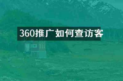 360推广如何查访客