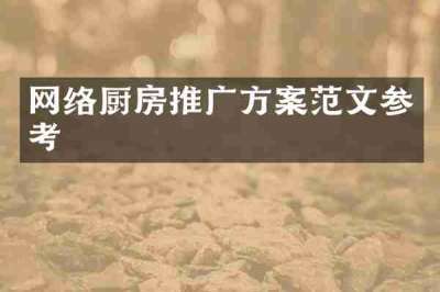 网络厨房推广方案范文参考