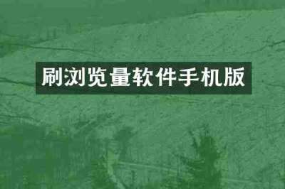 刷浏览量软件手机版