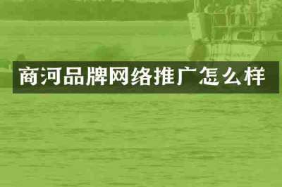 商河品牌网络推广怎么样