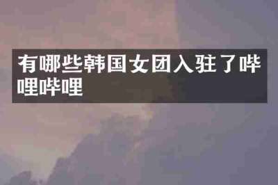 有哪些韩国女团入驻了哔哩哔哩