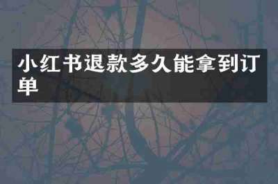 小红书退款多久能拿到订单