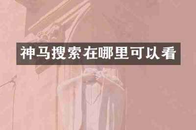 神马搜索在哪里可以看