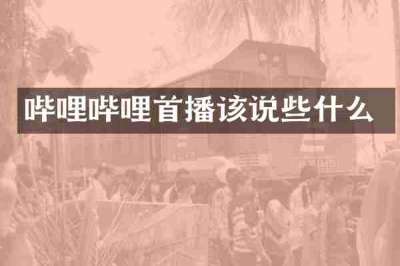 哔哩哔哩首播该说些什么