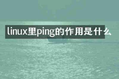 linux里ping的作用是什么