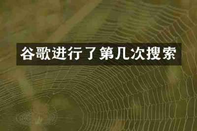 谷歌进行了第几次搜索