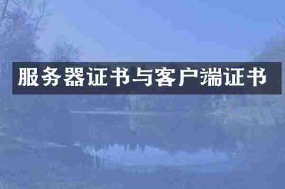 服务器证书与客户端证书