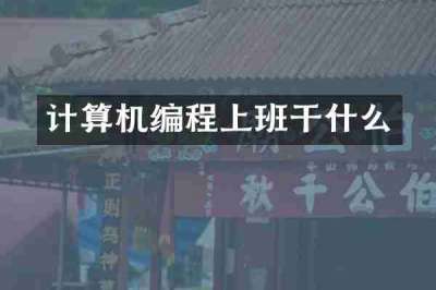 计算机编程上班干什么