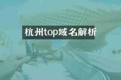 杭州top域名解析