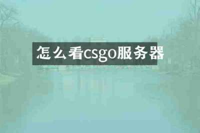 怎么看csgo服务器