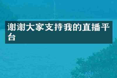 谢谢大家支持我的直播平台