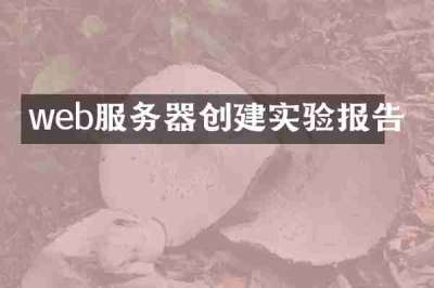 web服务器创建实验报告