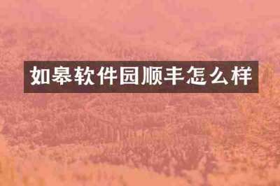 如皋软件园顺丰怎么样