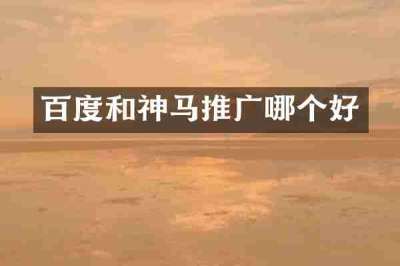 百度和神马推广哪个好
