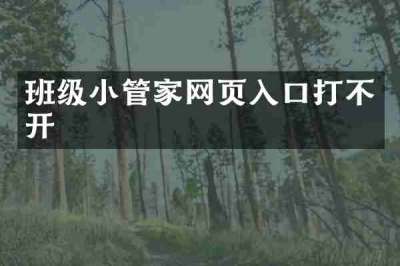 班级小管家网页入口打不开