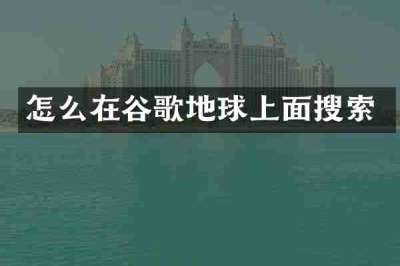 怎么在谷歌地球上面搜索