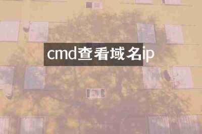 cmd查看域名ip