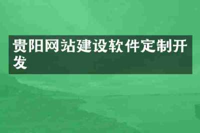 贵阳网站建设软件定制开发