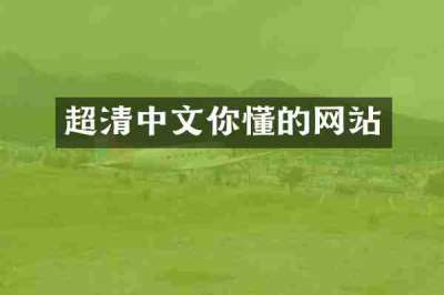 超清中文你懂的网站