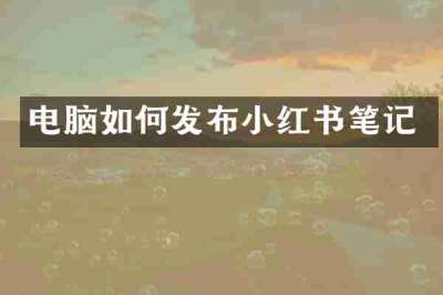 电脑如何发布小红书笔记