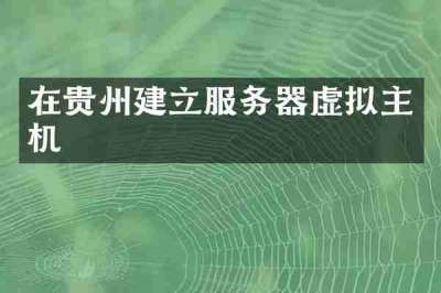在贵州建立服务器虚拟主机