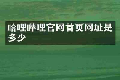 哈哩哔哩官网首页网址是多少