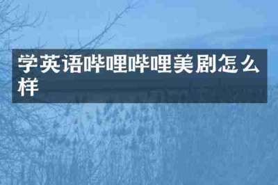 学英语哔哩哔哩美剧怎么样