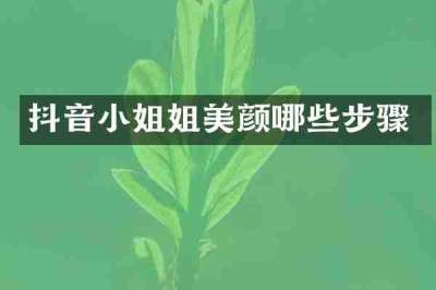 抖音小姐姐美颜哪些步骤
