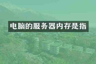 电脑的服务器内存是指