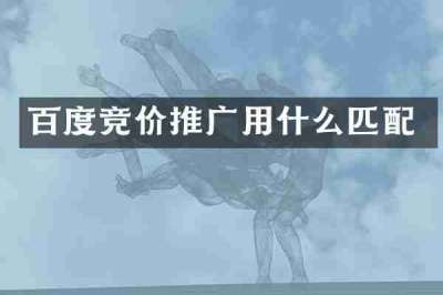 百度竞价推广用什么匹配