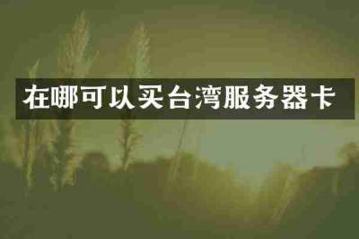 在哪可以买台湾服务器卡