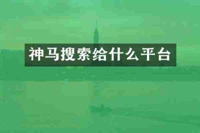 神马搜索给什么平台